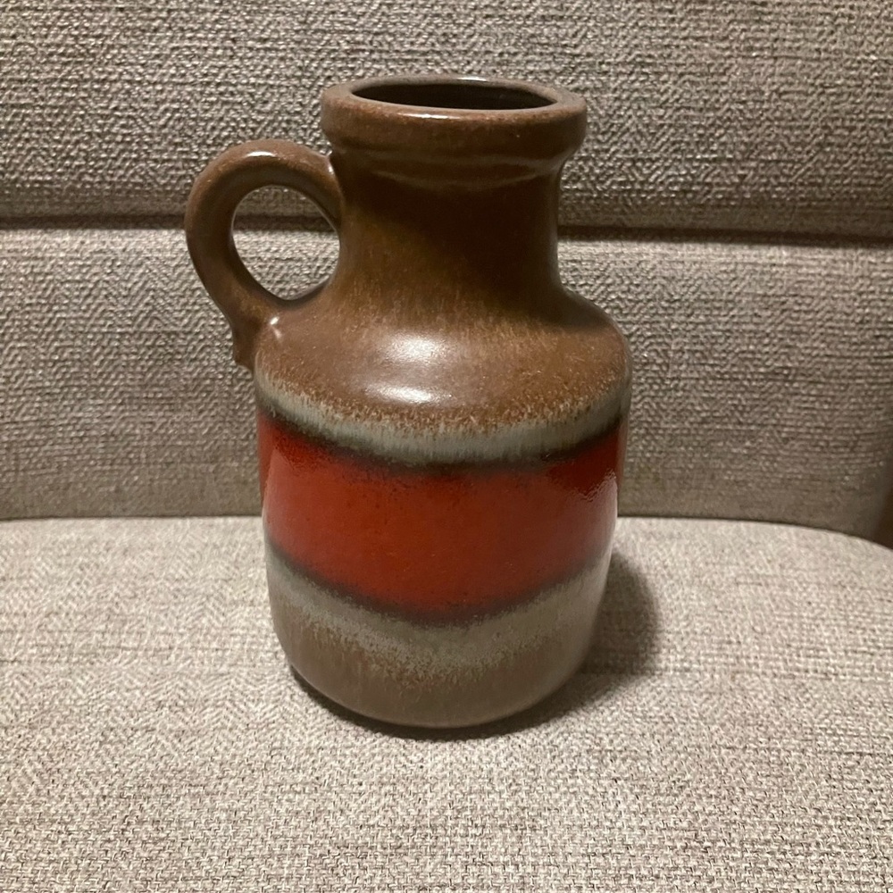 Scheurich Handle Vase 414-16 Made Of Ceramic Vintage